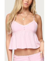 Edikted - Selene Lacey Pleated Tank Top - Lyst
