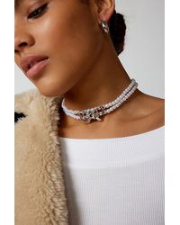 Urban Outfitters - Ivey Textured Bow Choker Necklace - Lyst