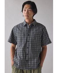 Urban Outfitters - Uo Checkerboard Plaid Short Sleeve Shirt Top - Lyst