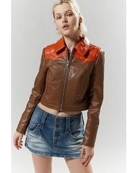 Silence + Noise - Mariah Faux Leather Western Jacket - Lyst
