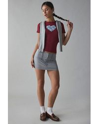 Urban Outfitters - Lace Heart Applique Graphic Baby Tee - Lyst