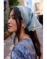 Urban Outfitters - Uo Triangle Lace Trim Satin Scarf - Lyst