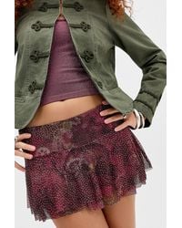 Urban Outfitters - Uo Belle Hotfix Textured Mesh Mini Skort - Lyst