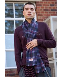 BDG - Purple Check Scarf - Lyst
