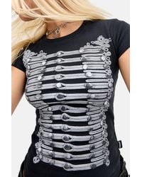 Minga - Black Valor Short Sleeve Baby Tee - Lyst
