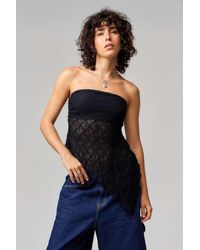 Urban Outfitters - Uo Indie Lace Asymmetric Bandeau Top - Lyst