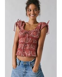 Kimchi Blue - Remi Tie-Front Cropped Blouse - Lyst