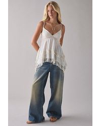 Kimchi Blue - Asterid Lace Trim Asymmetric Babydoll Cami - Lyst