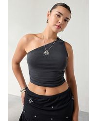 Urban Outfitters - Uo Harlow Cupro Asymmetrical One-Shoulder Crop Top - Lyst