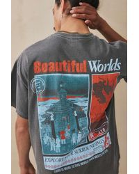 Urban Outfitters - Uo Black Beautiful Worlds T-shirt - Lyst