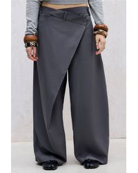 Urban Outfitters - Uo Danni Wrap Front Tailored Trousers At - Lyst
