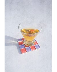 Subtle Studios - Checkered Glass Tile Coaster - Lyst