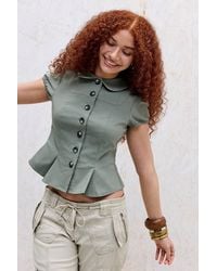 Silence + Noise - Silence + Noise Lyn Pea Jacket Blouse - Lyst