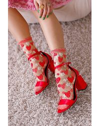 Sock Candy - Strawberry Daisy Ruffle Sheer Sock - Lyst