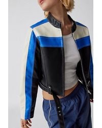 Urban Outfitters - Uo Jordan Faux Leather Racer Moto Jacket - Lyst