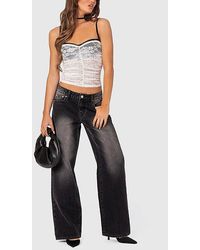 Edikted - Magda Low Rise Acid Wash Jeans - Lyst