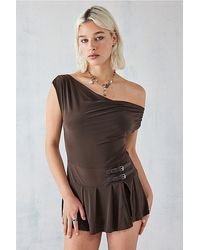 Urban Outfitters - Uo Off-The-Shoulder Kilt Romper - Lyst
