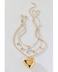 Urban Outfitters - Myth Of Love Heart Pendant Layering Necklace Set - Lyst