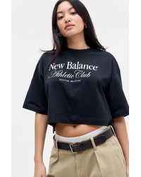 New Balance - Athletics Crop T-shirt - Lyst