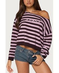 Edikted - Campus Striped Knit Sweater - Lyst