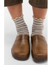 Out From Under - Stripe Lettuce Edge Socks - Lyst