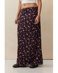 Urban Outfitters - Uo Floral Print Mesh Maxi Skirt - Lyst