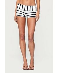 Edikted - Lorenza Striped Fold Over Shorts - Lyst