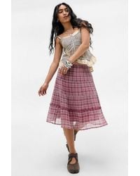 Kimchi Blue - Kimchi Betty Check Awkward Midi Skirt - Lyst
