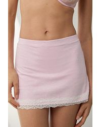 Out From Under - Bec Lace Trim Low-Rise Micro Mini Skort - Lyst