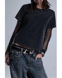 Miss Me - Shiloh Mesh Sleeve Tee - Lyst