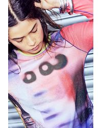 Urban Outfitters - Uo Katie Digi Print Long Sleeve Mesh Tee - Lyst