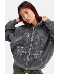 Silence + Noise - Silence + Noise Grunge Cross Zip-through Hoodie - Lyst