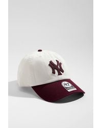 '47 - Uo Exclusive Burgundy Contrast Ny Yankees Clean Up Cap - Lyst
