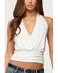 Edikted - Niya V Neck Halter Top - Lyst