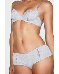 Out From Under - Stripe Jersey Micro Shorts - Lyst