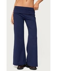 Edikted - Petite Wide Leg Fold Over Pants - Lyst