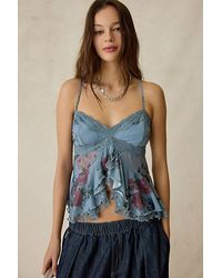 Kimchi Blue - Ella Flyaway Ruffle Lace Trim Cami - Lyst