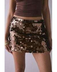Glamorous - Sequin Low-Rise Mini Skirt - Lyst