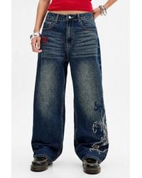 Ed Hardy - Uo Exclusive Dragon Low Rise Jeans - Lyst