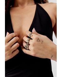 Urban Outfitters - Molten Stone Cross Ring Set - Lyst