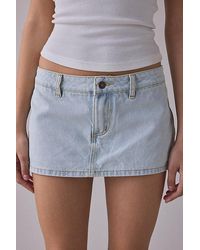 Lioness - Rhode Denim Low-Rise Mini Skort - Lyst