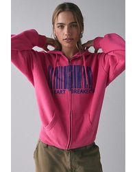 BDG - Dusty Heart Breaker Barcode Graphic Oversized Zip-Up Hoodie Sweatshirt - Lyst