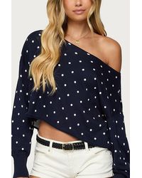 Edikted - Oversized Off Shoulder Polka Dot Sweater - Lyst