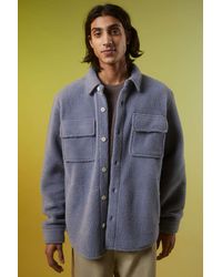Standard Cloth Piled Fleece Shirt Jacket - Blue