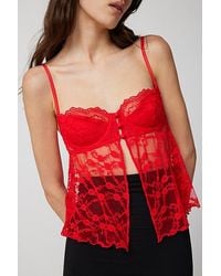 Out From Under - Cherie Sheer Lace Cropped Babydoll Cami - Lyst