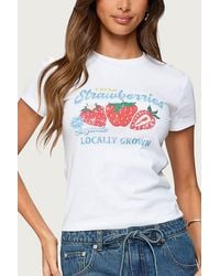 Edikted - Fresh Strawberries Graphic T Shirt Top - Lyst