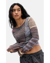 Urban Outfitters - Uo Spacedye Whipstitch Asymmetric Knit Jumper Xs At - Lyst
