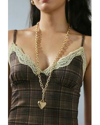 Urban Outfitters - Puffy Heart Pendant Wrap Necklace - Lyst