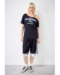 Urban Renewal - Remade From Vintage Black Oversized Sports Jersey - Lyst