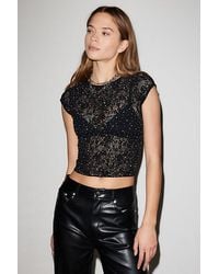 Out From Under - Divine Sheer Lace Diamante Seamless Tee - Lyst